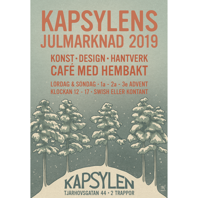 Kapsylens Julmarknad 2019. Affisch av Therese Nilsson